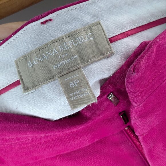 Banana Republic Factory Cropped Martin Fit Pants Raspberry Pink Size 8P - Picture 4 of 4